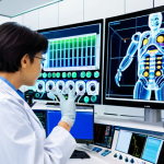A team of professional scientists and engineers, fully clothed in modest lab coats and appropriate attire, meticulously observing a robotic arm precisely manipulating chemicals in a state-of-the-art AI-powered chemical research laboratory. Large holographic displays in the background show complex molecular structures and real-time simulation data. The scene emphasizes innovation and discovery, with clean, well-lit surroundings and advanced scientific equipment. Perfect anatomy, correct proportions, natural pose, well-formed hands, proper finger count, natural body proportions, professional photography, high quality, safe for work, appropriate content, family-friendly.