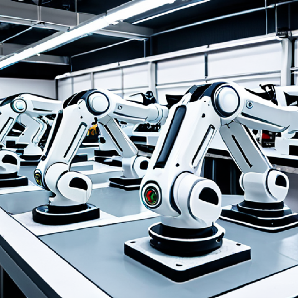 **
A high-tech ceramics factory, showing robotic arms precisely crafting ceramic components. The scene is brightly lit, emphasizing cleanliness and advanced technology. Features include complex ceramic parts being assembled and a display of finished, high-performance ceramic products. Safe for work, appropriate content, fully clothed, professional environment, demonstrating advanced manufacturing techniques. Perfect anatomy, correct proportions, natural pose (of robots), professional photography, high quality.
**