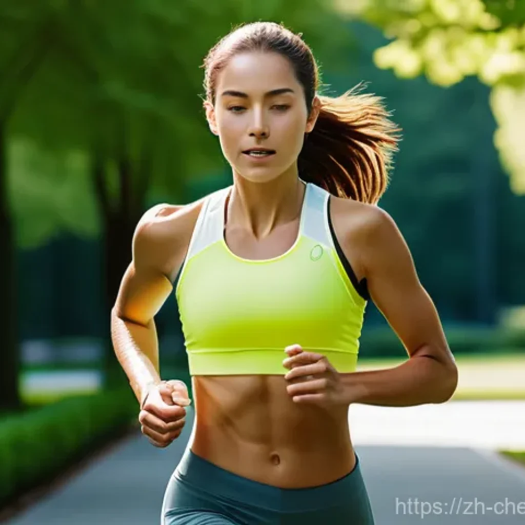 화학센서 및 바이오센서 개발 - **Prompt:** "A person with a healthy, active appearance, mid-20s to 30s, is jogging through a lush, ...