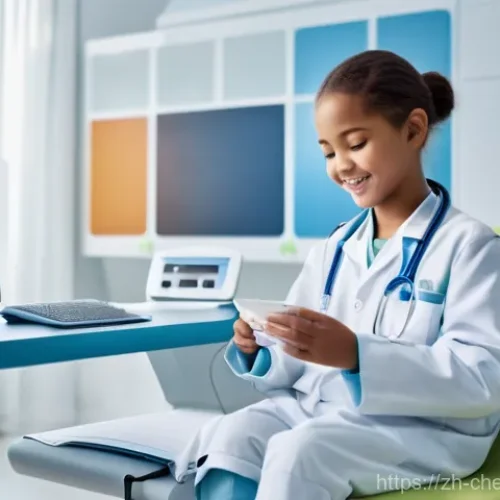 바이오화학공학 - **Prompt:** A heartwarming and futuristic scene inside a state-of-the-art children's health clinic. ...