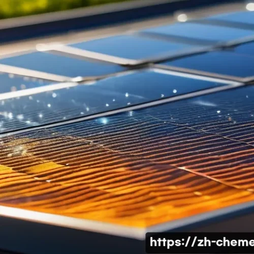 화학공학과 신재생에너지 - A highly detailed close-up of a flexible perovskite nanocrystal solar cell panel under soft natural ...