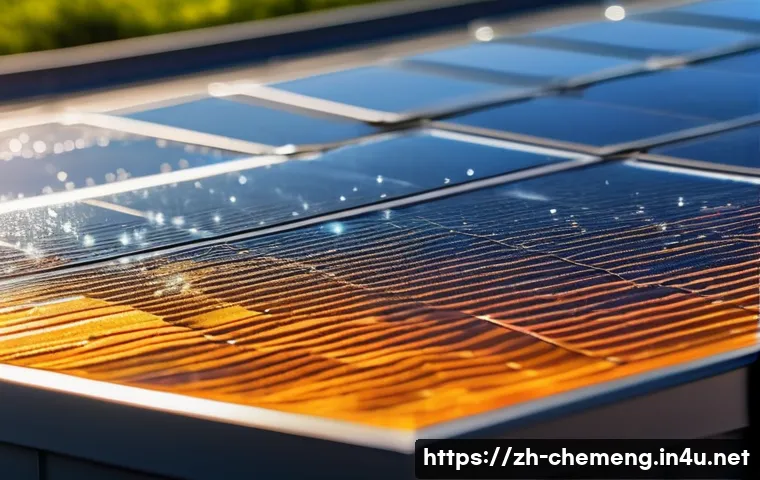 화학공학과 신재생에너지 - A highly detailed close-up of a flexible perovskite nanocrystal solar cell panel under soft natural ...