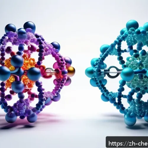 유기화학과 무기화학 - A highly detailed molecular illustration contrasting organic and inorganic molecules: on the left, c...
